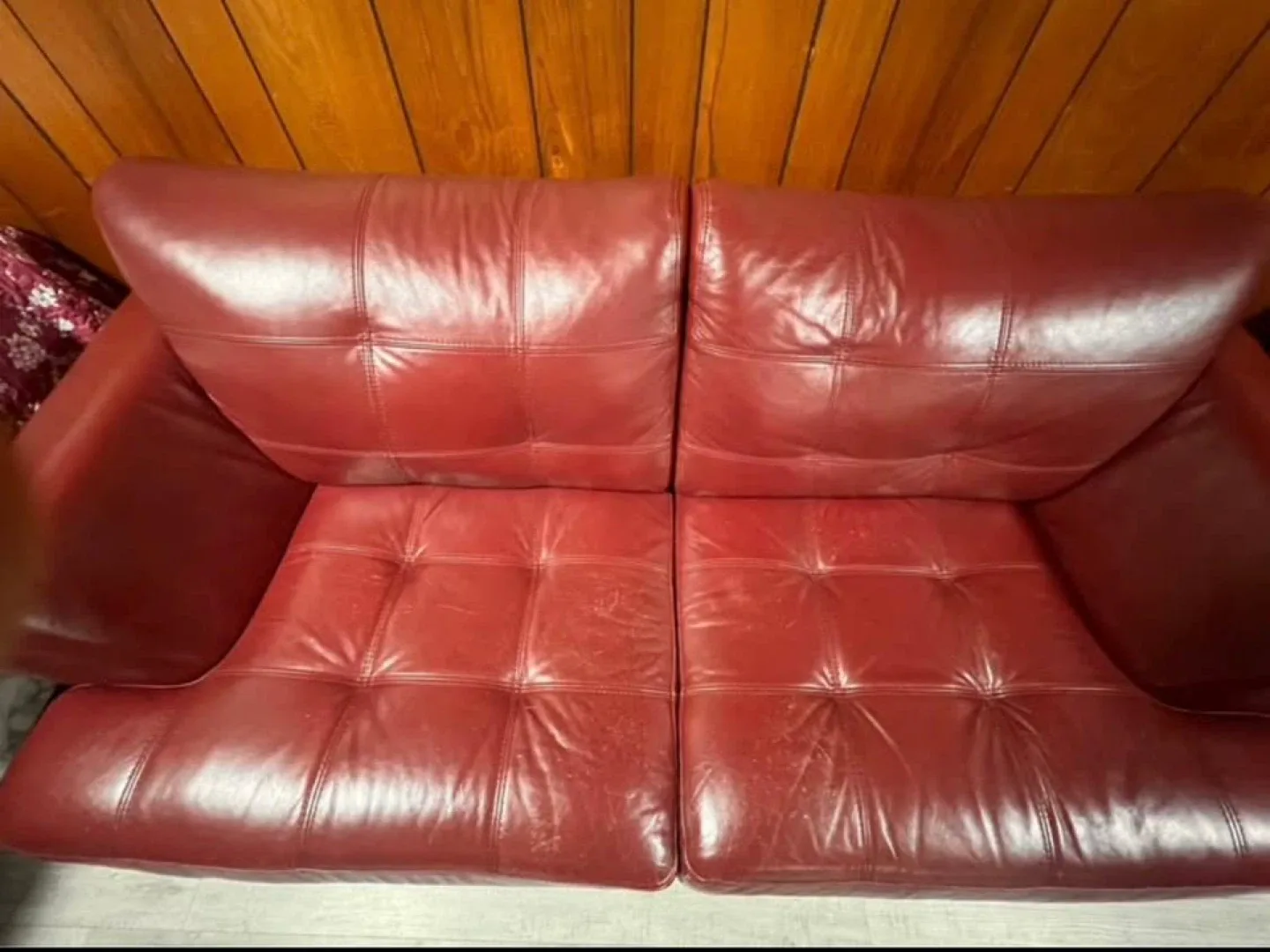 Cindy Crawford HOME Red Leather Sofa - photo 5