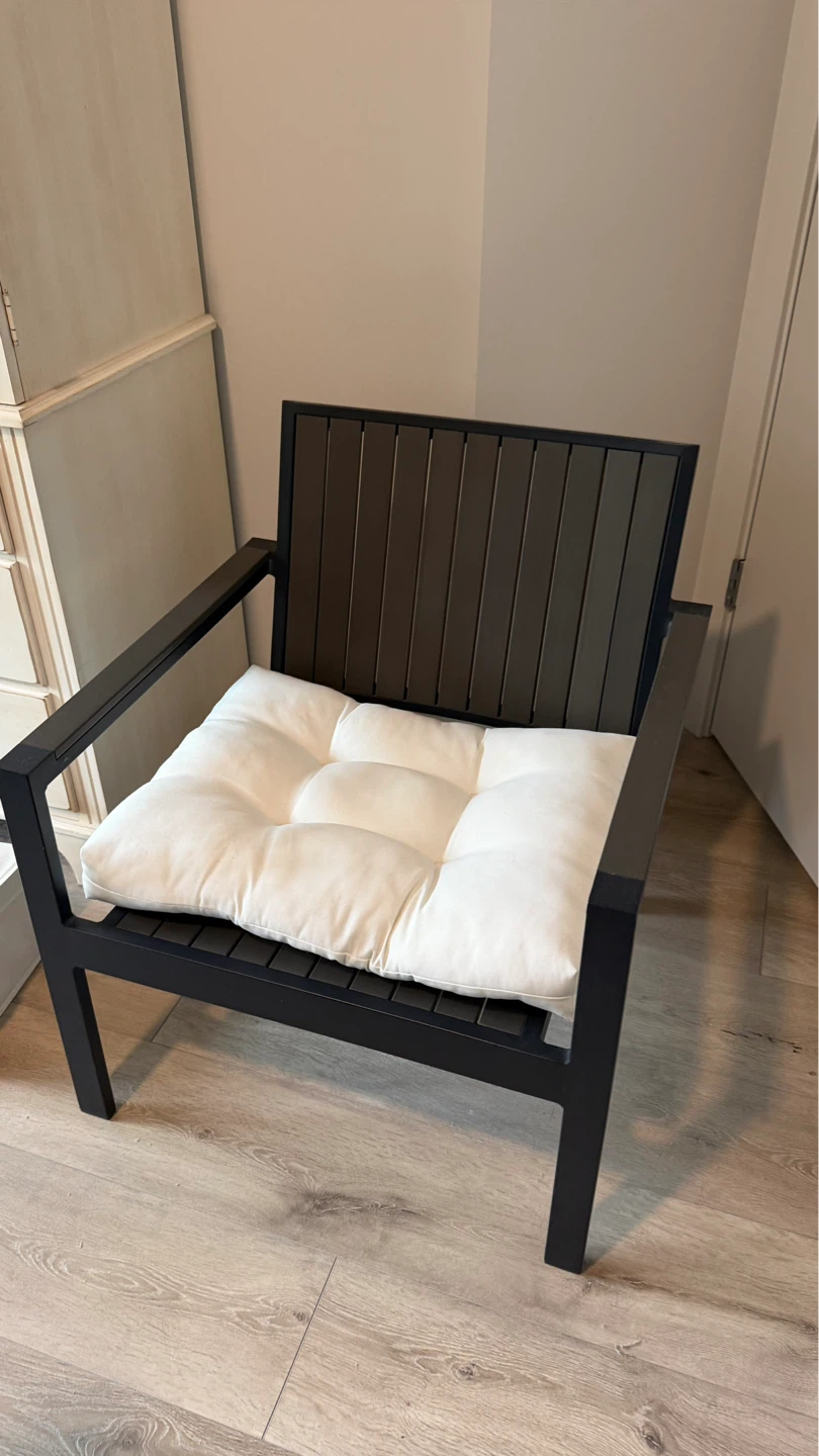 2- Tufted White Seat Cushions