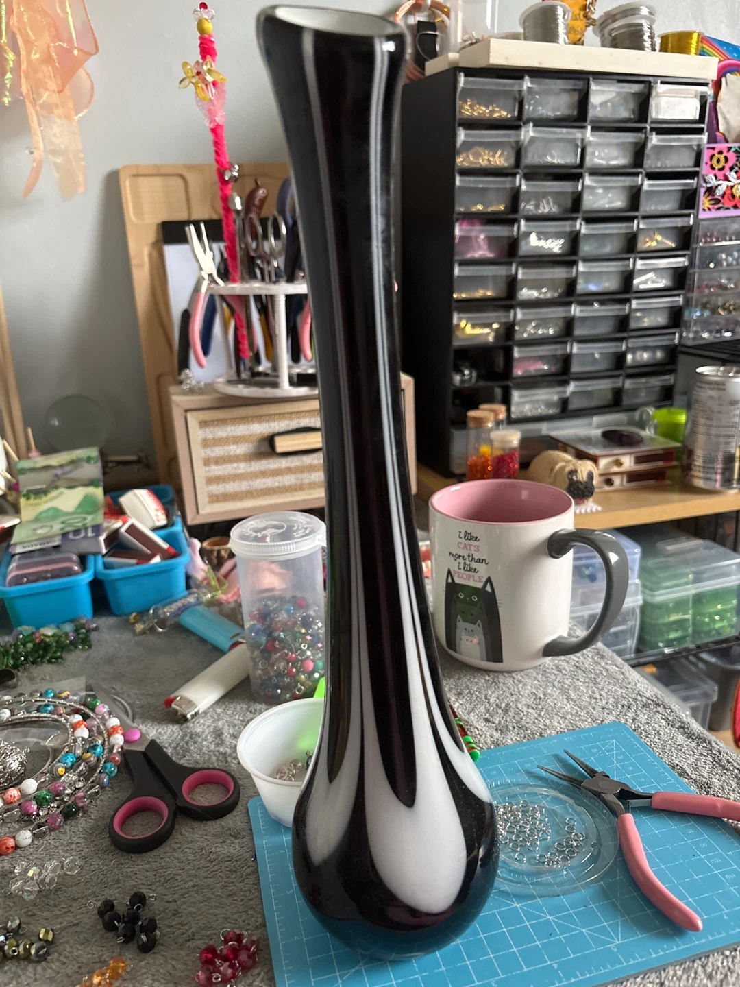 Black and White Swirl Vase