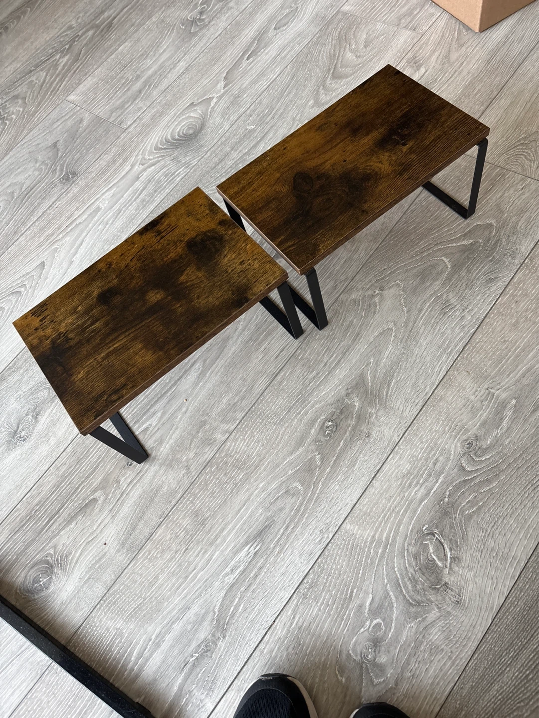 ⚽️Rustic Wood Riser Shelves (Set of 2)
