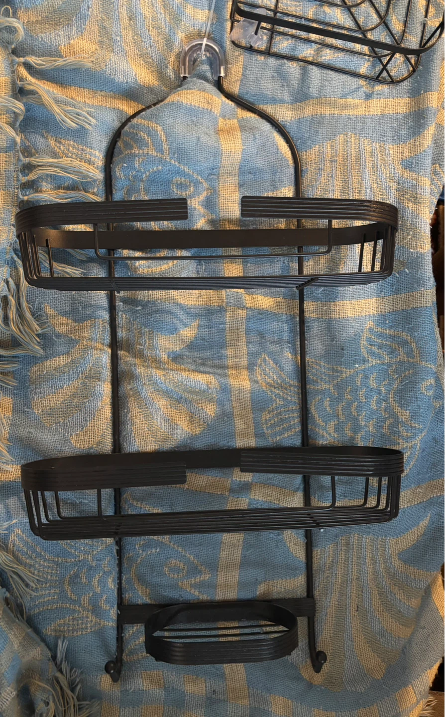 Black Metal Shower Caddy with Soap Dish - photo 2