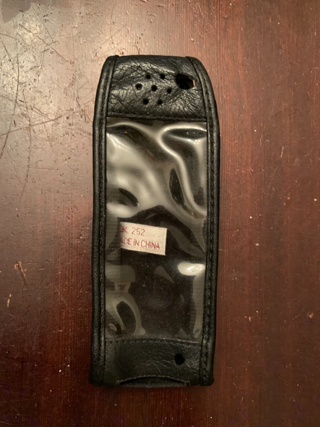 Vintage Black Leather Cell Phone Case.