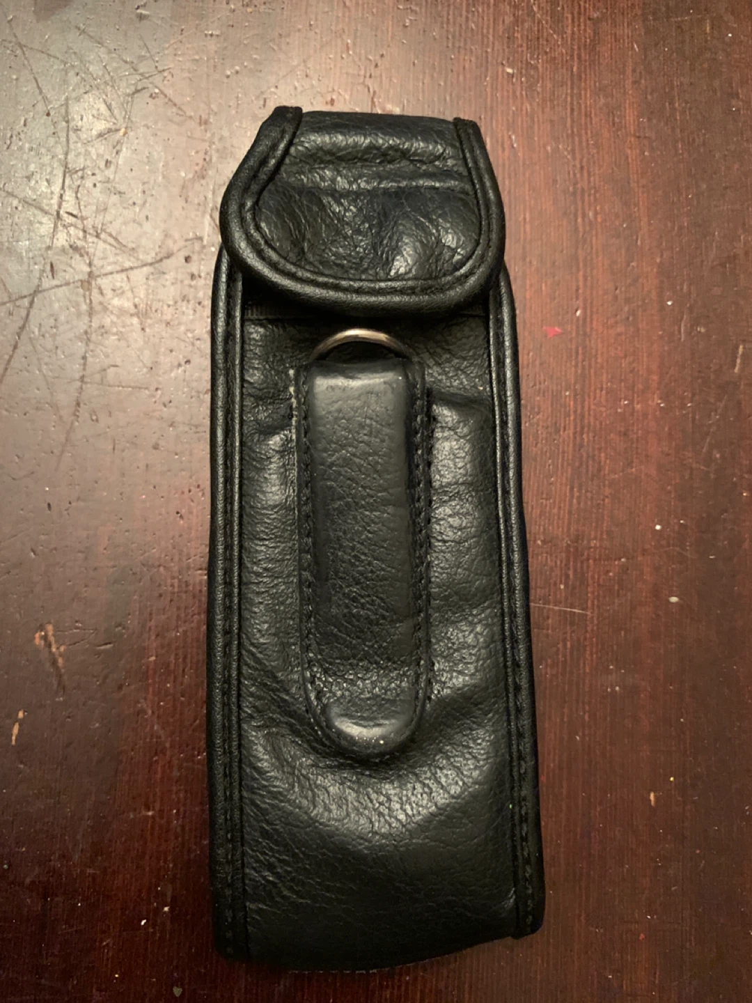 Vintage Black Leather Cell Phone Case. - photo 2