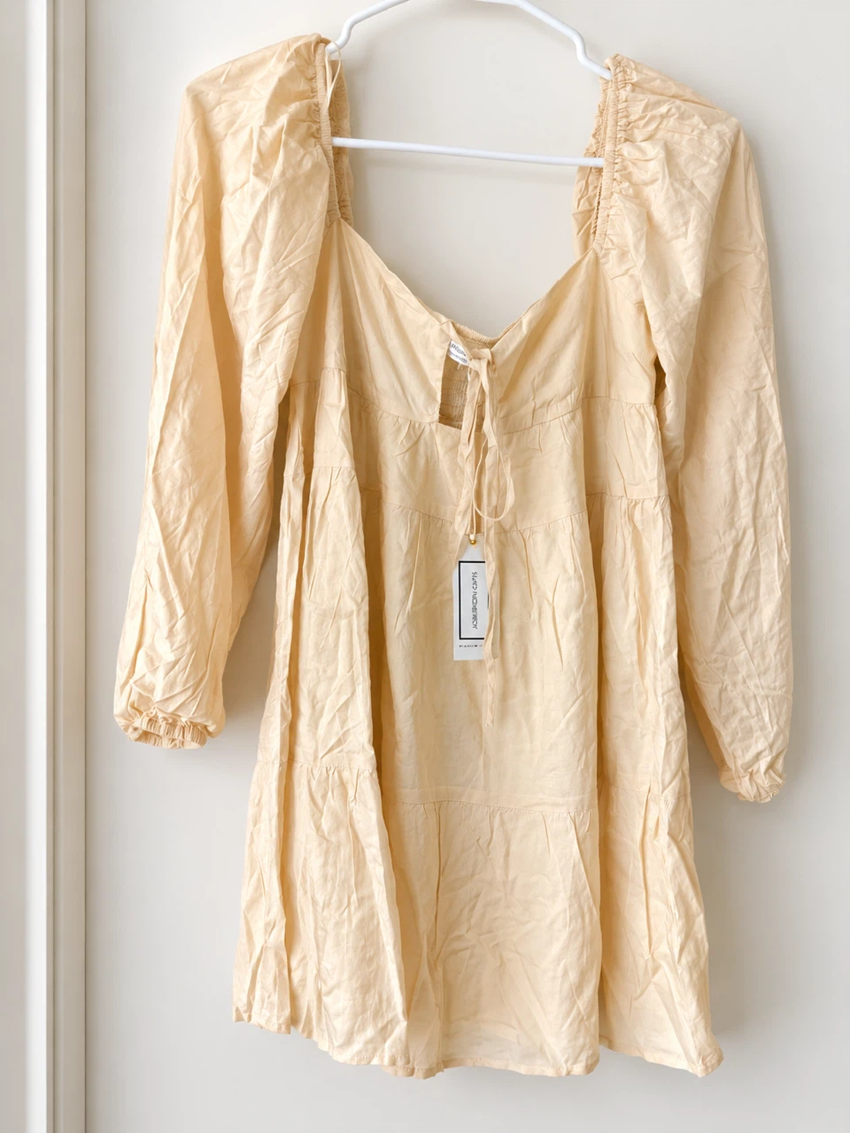 Shein Yellow Tiered Mini Dress