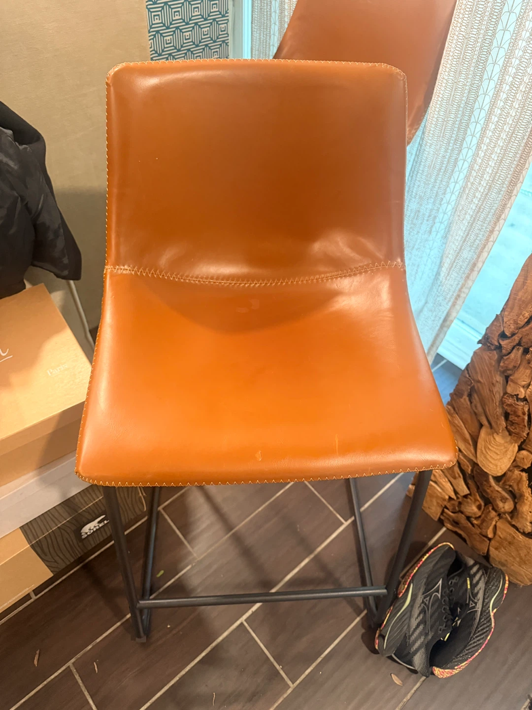 Brown Faux Leather Counter Stool Price for Both - photo 2