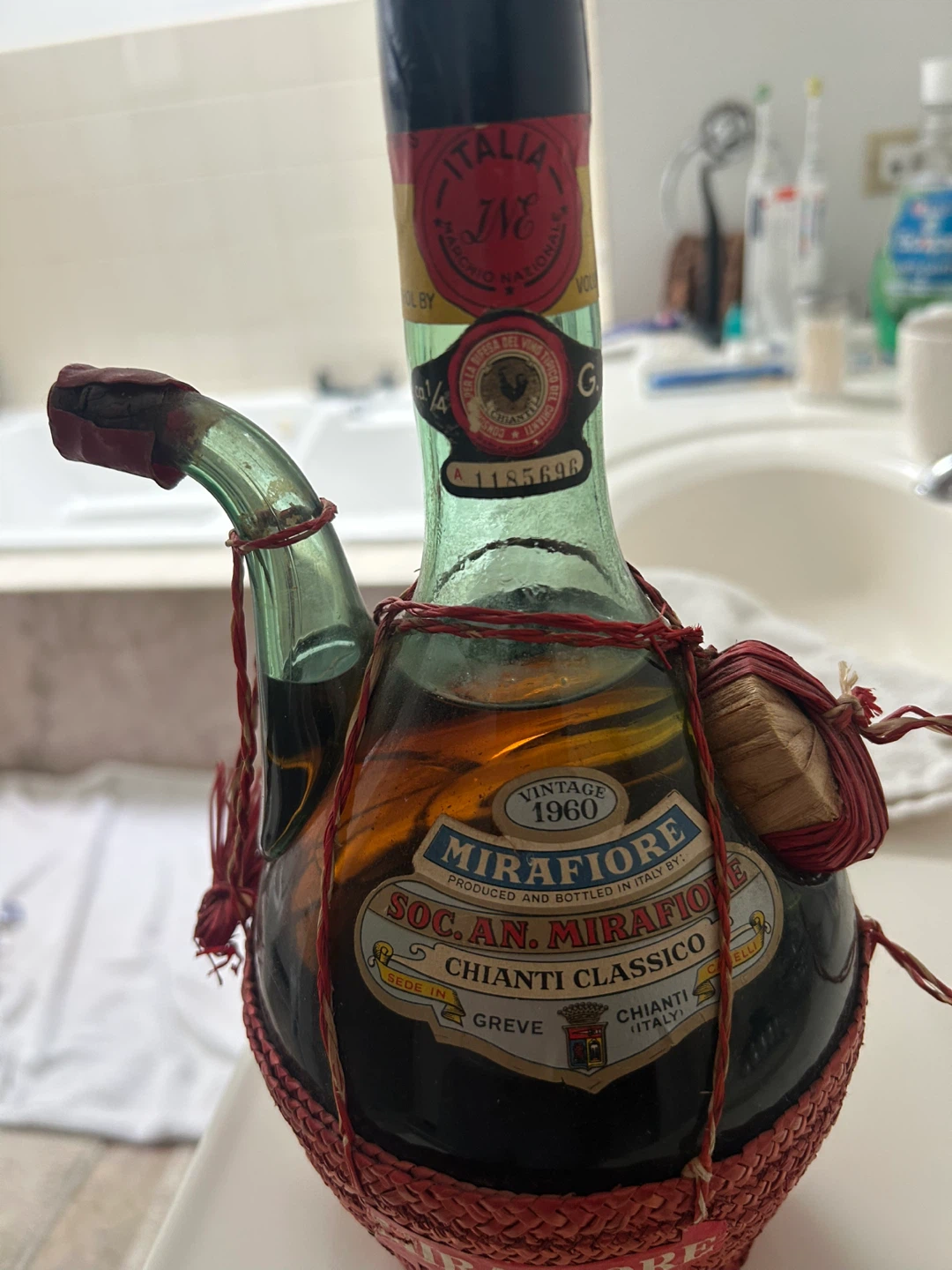 Mirafiore Chianti Classico 1960 Vintage Bottle