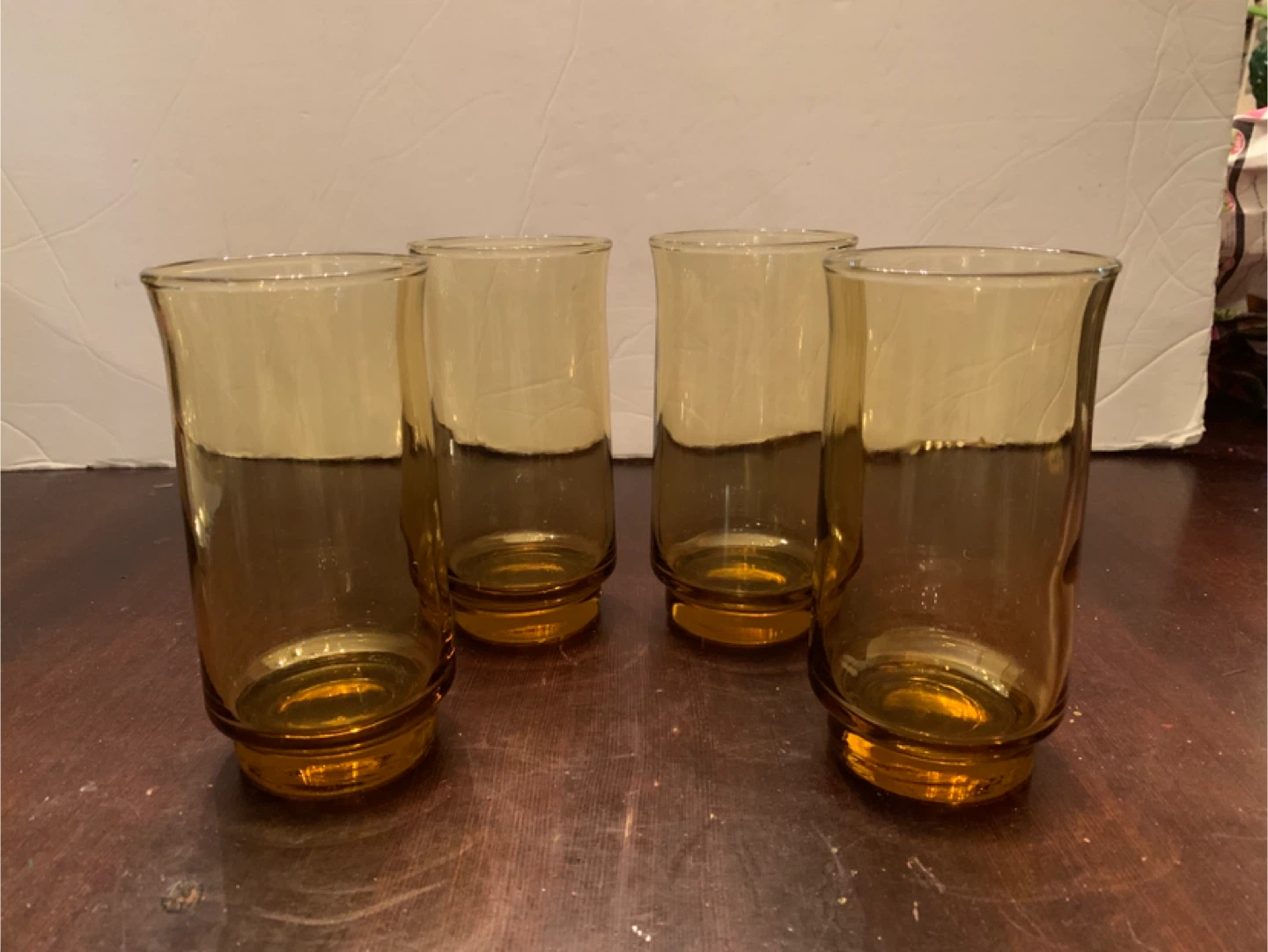 Vintage Harvest Gold Glasses. 4. Like new.