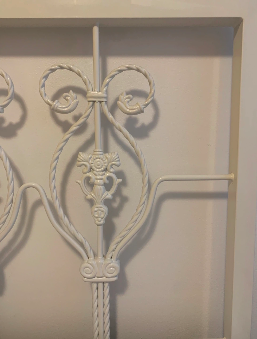 Queen White Metal Scrollwork Bed Frame - photo 4