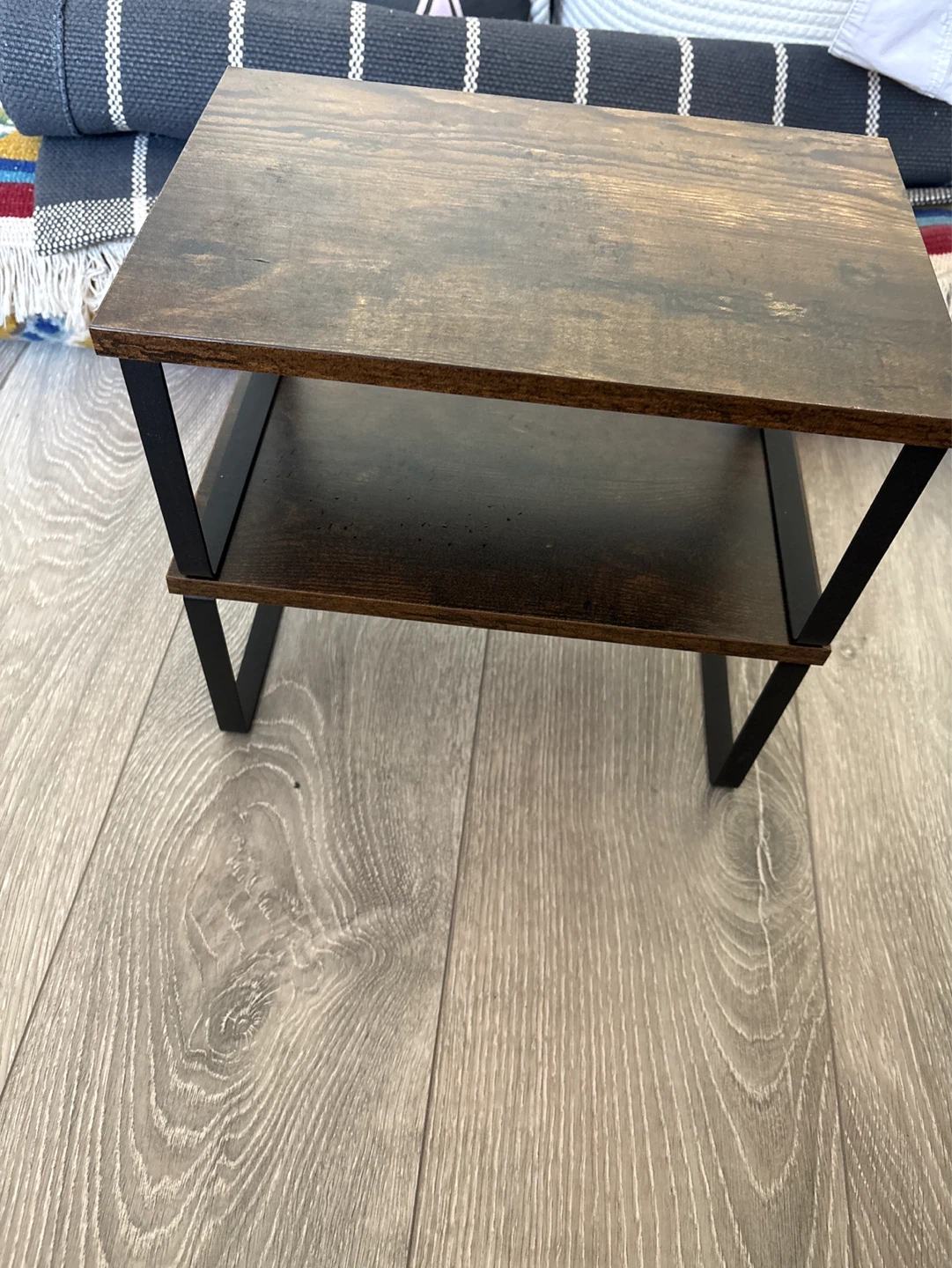 ⚽️Two-Tiered Wood and Metal End Table - photo 2