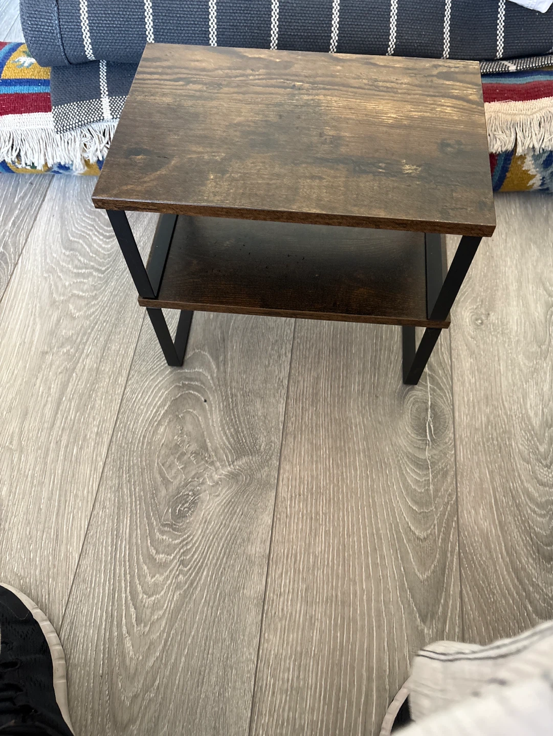 ⚽️Two-Tiered Wood and Metal End Table - photo 4