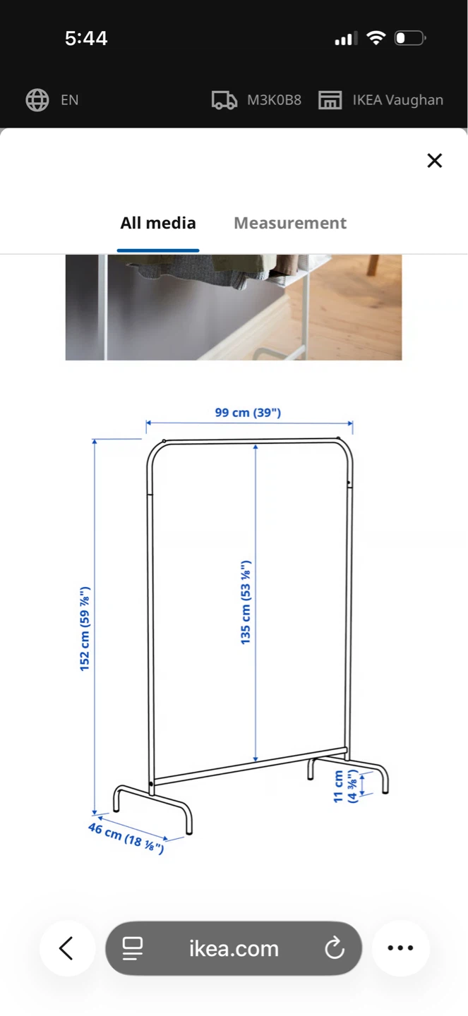 IKEA MULIG Clothes Rack - White - photo 2