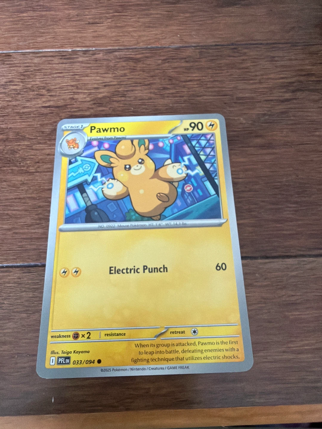 Pokemon Pawmo Stage 1 Trading Card⚽️