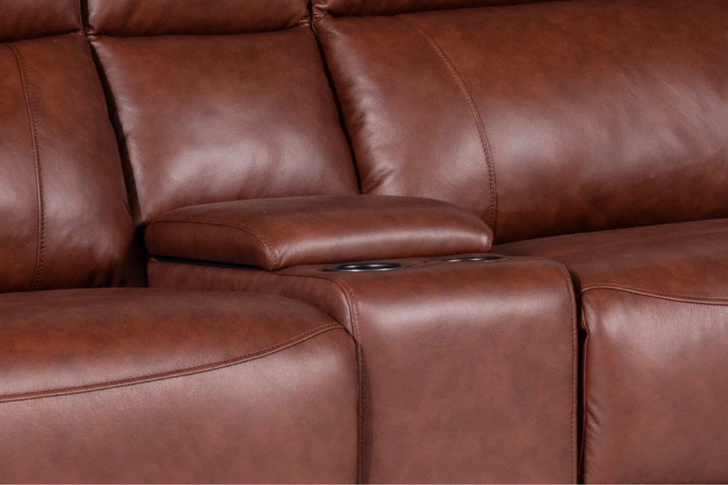 Used 6-Piece Genuine Leather Power Reclining Sectional sofa - photo 2