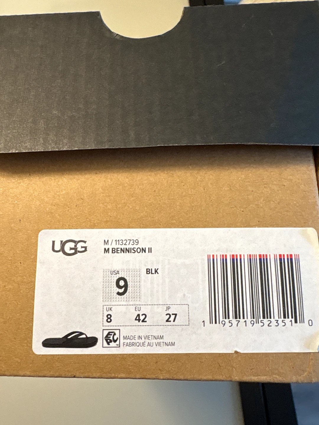 Size 9 UGG M Bennison II Thong Sandals Black Size 9 - photo 3