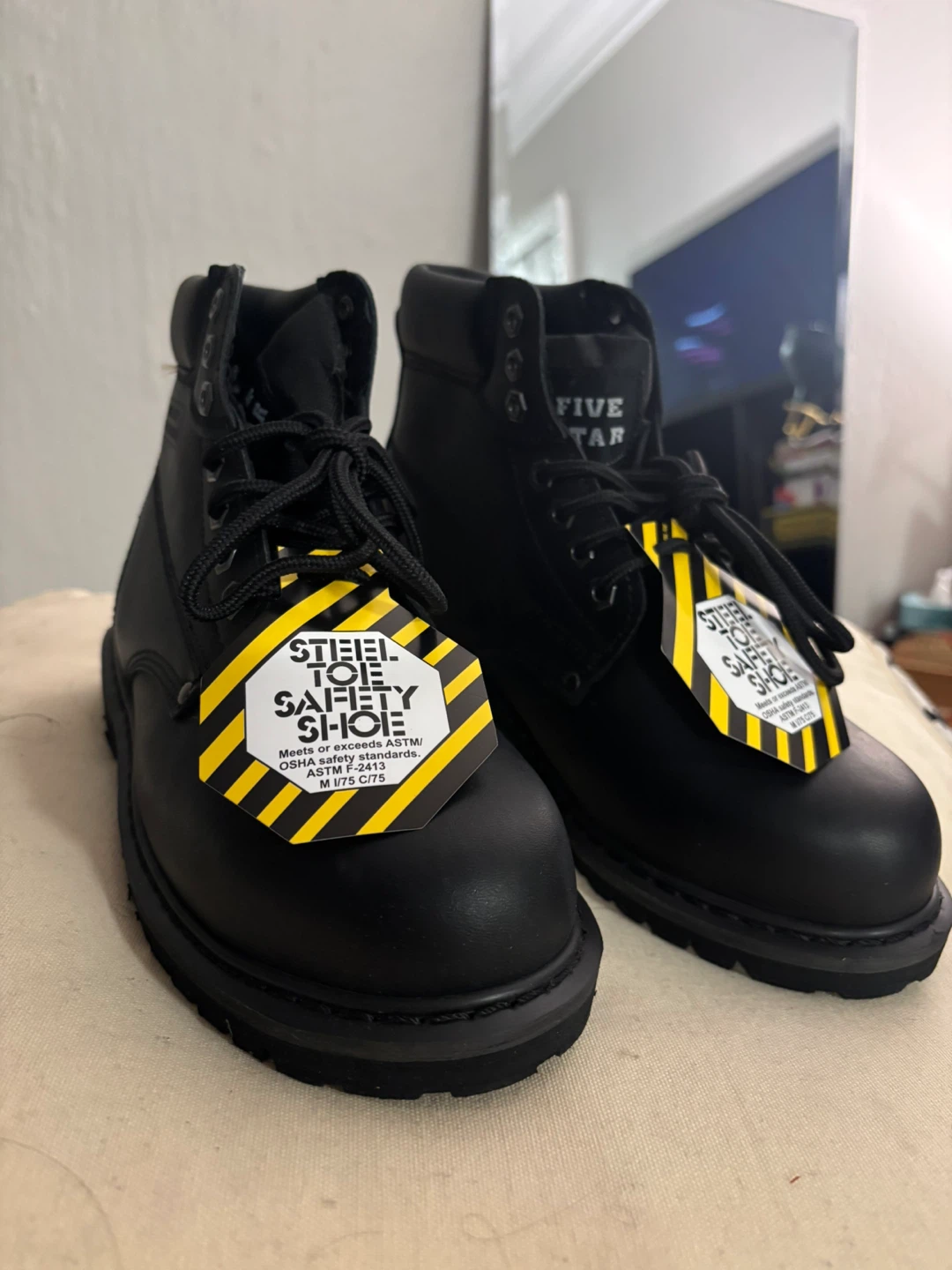 Five Star Steel Toe Safety Boots Size W(7)