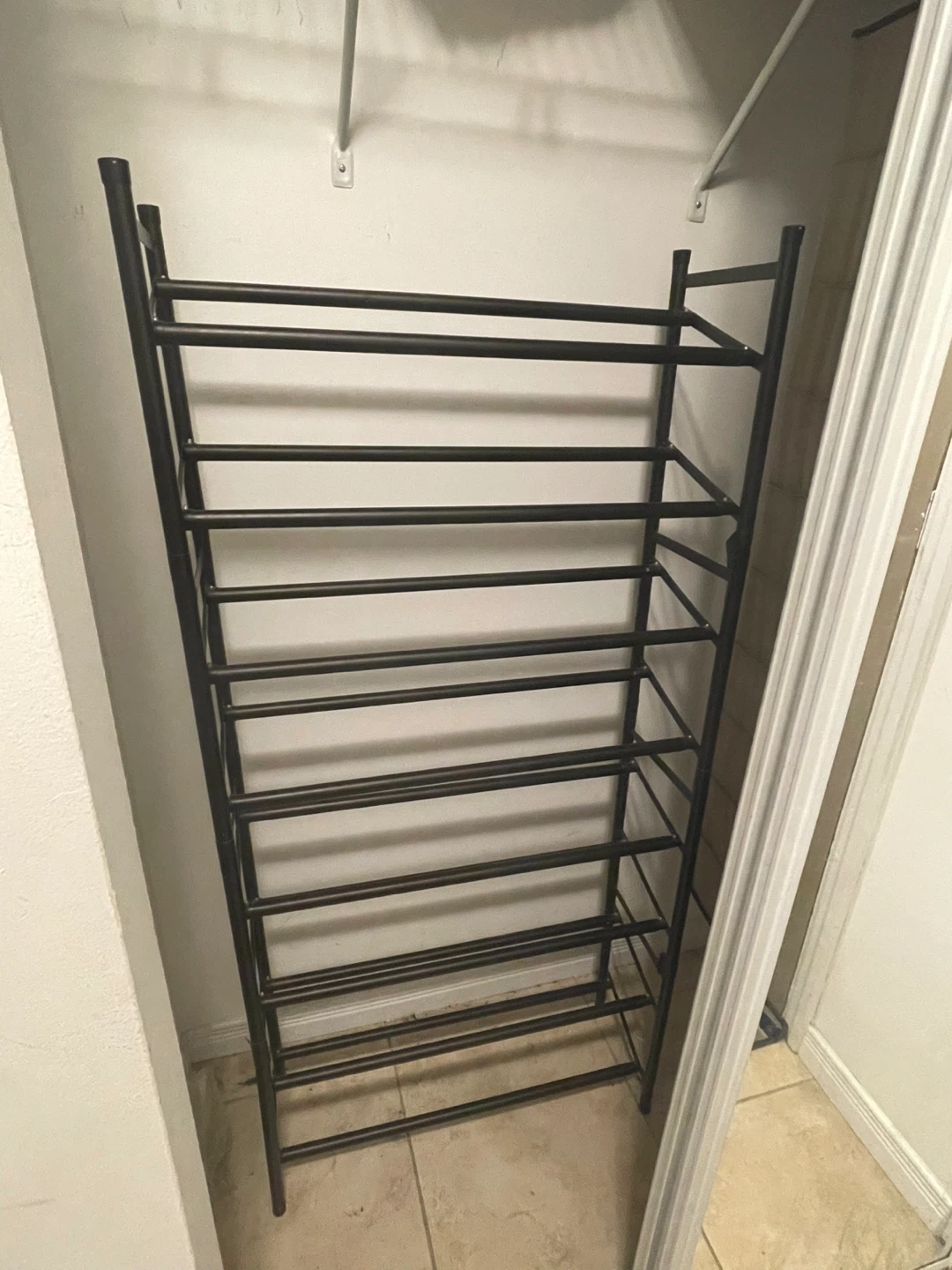 Black 10-Tier Shoe Rack