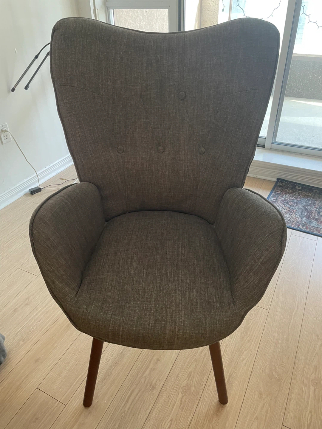 Grey Fabric Accent Chair