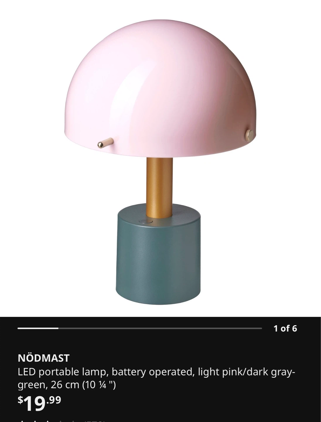 Ikea NODMAST LED portable lamp, battery operated - photo 2