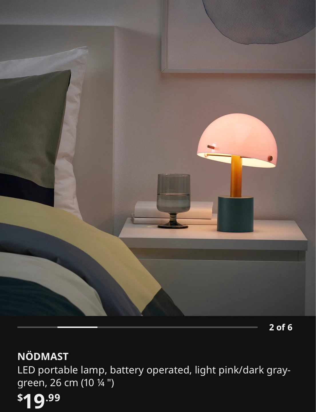 Ikea NODMAST LED portable lamp, battery operated - photo 3