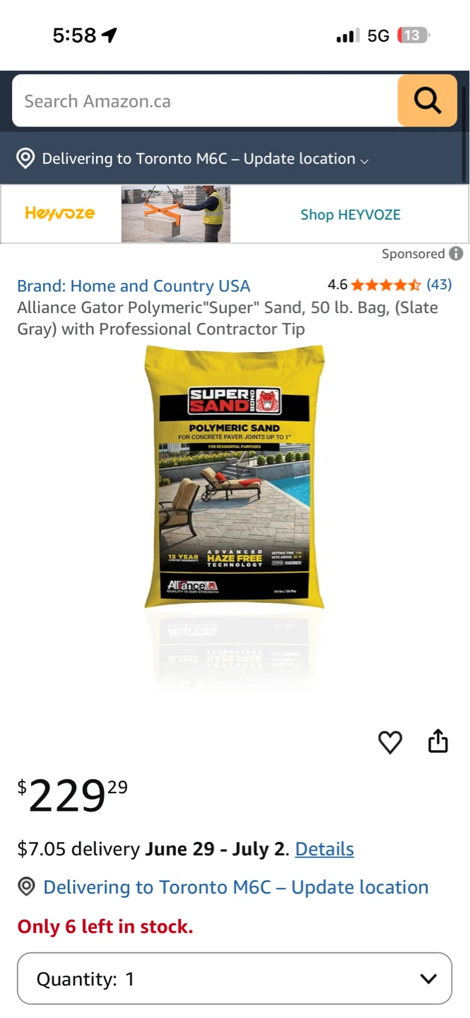 Alliance Gator Polymeric Sand, 50 lb Bag, Slate Gray