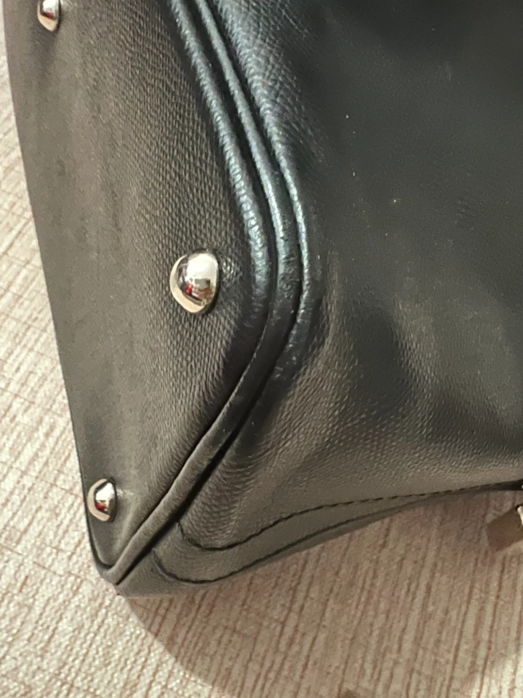 Black Leather Dome Satchel Bag - photo 4