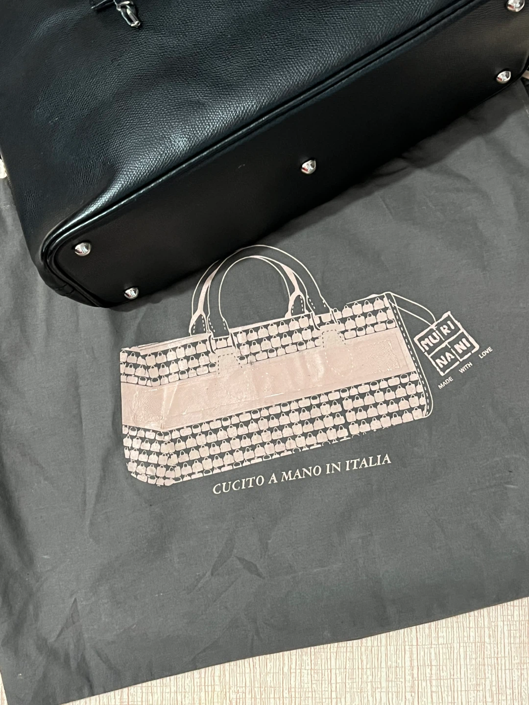 Black Leather Dome Satchel Bag - photo 3