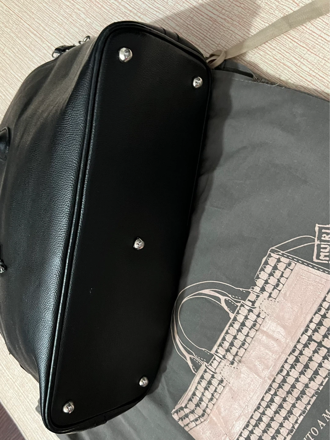 Black Leather Dome Satchel Bag - photo 2