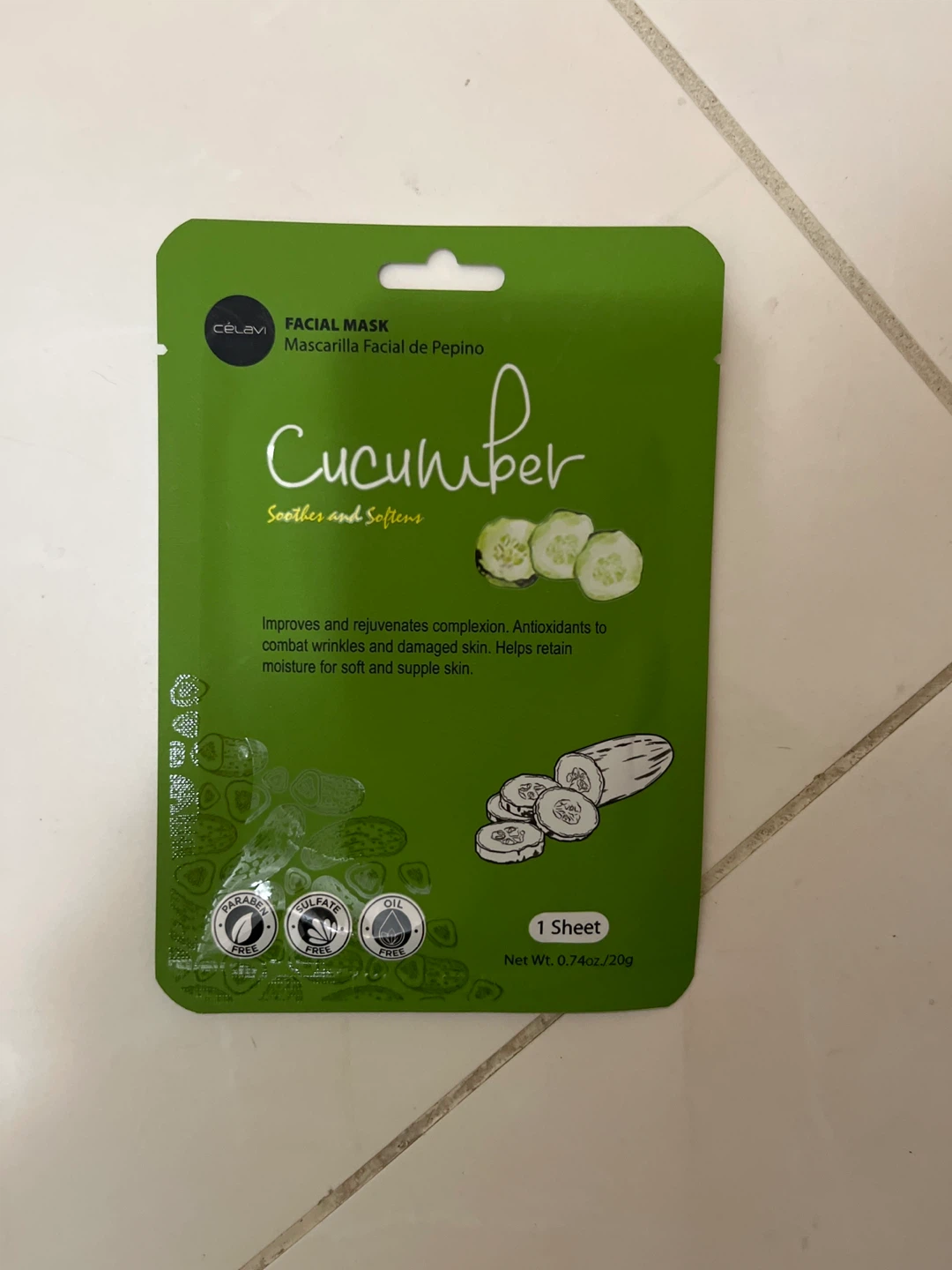 ⚽️CélaVi Cucumber Facial Mask (1 Sheet)