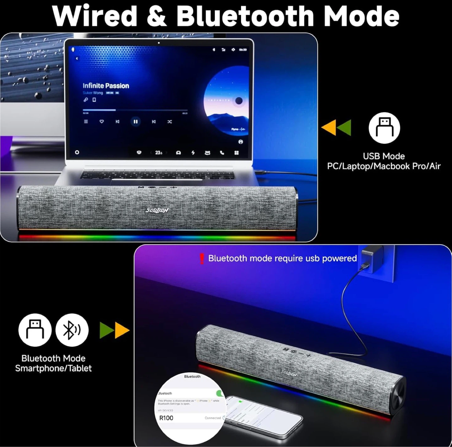 SOULION R100 Bluetooth Computer Speakers - photo 3