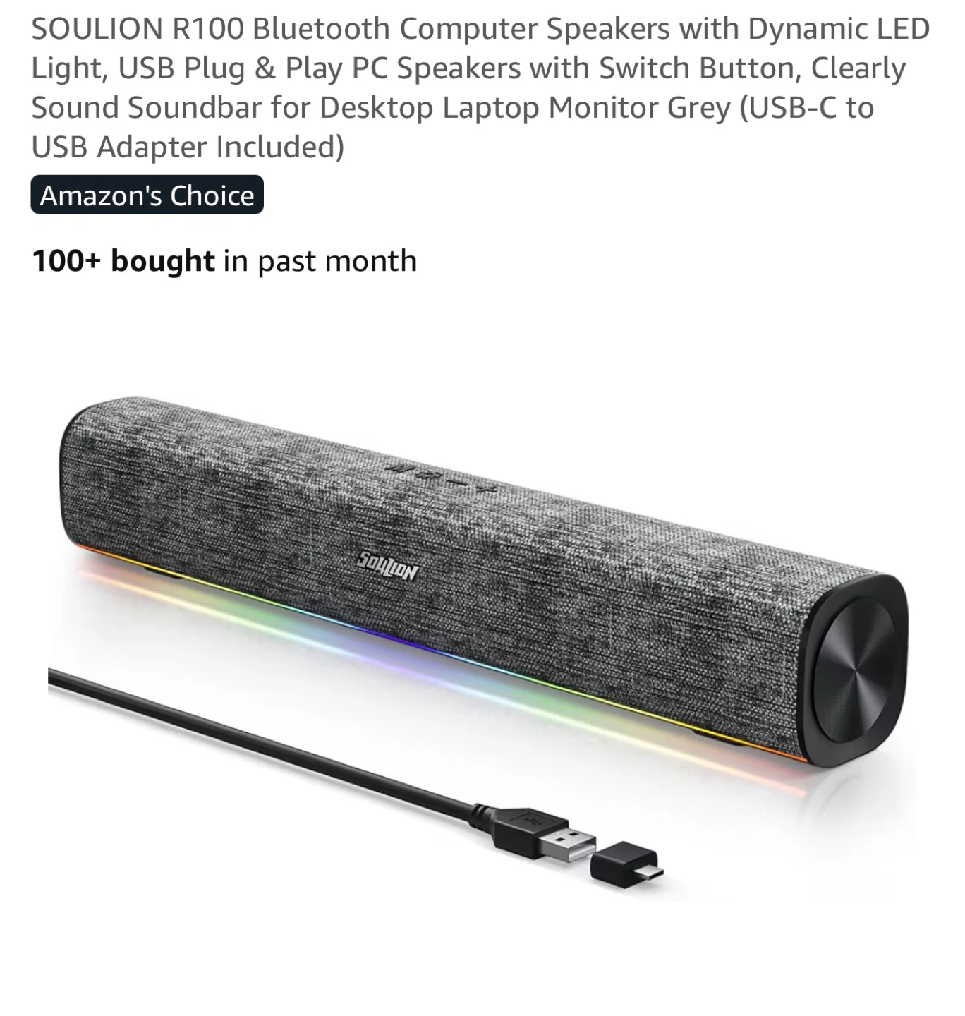 SOULION R100 Bluetooth Computer Speakers