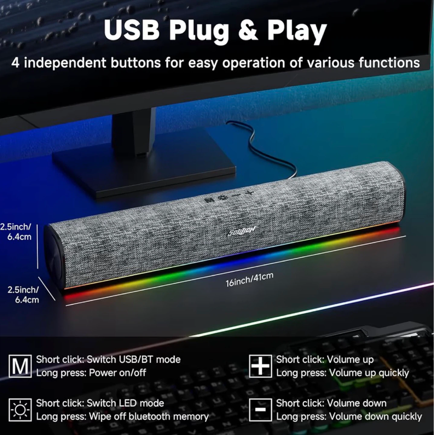 SOULION R100 Bluetooth Computer Speakers - photo 2