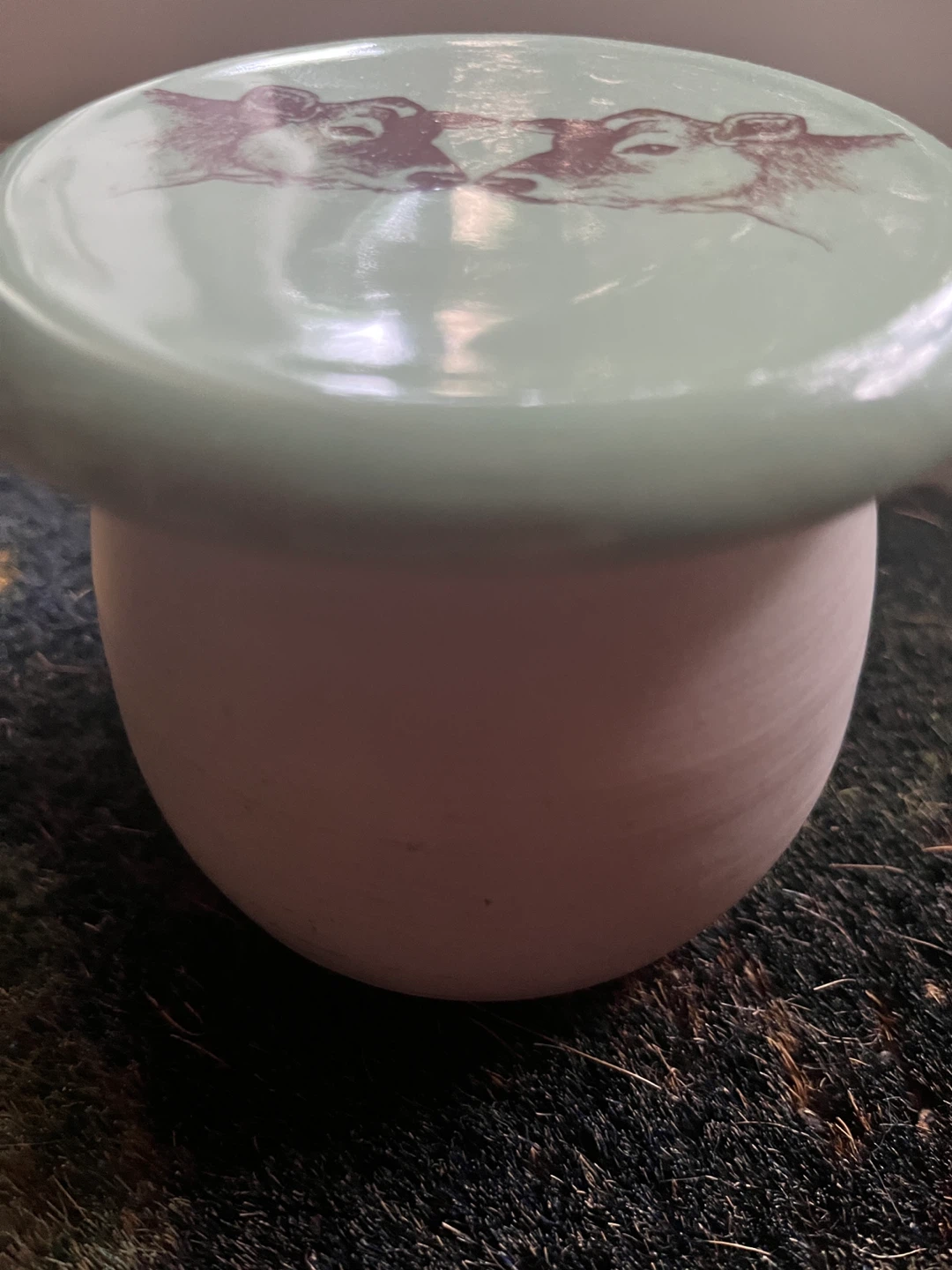 French Butter Jar with Cow Design