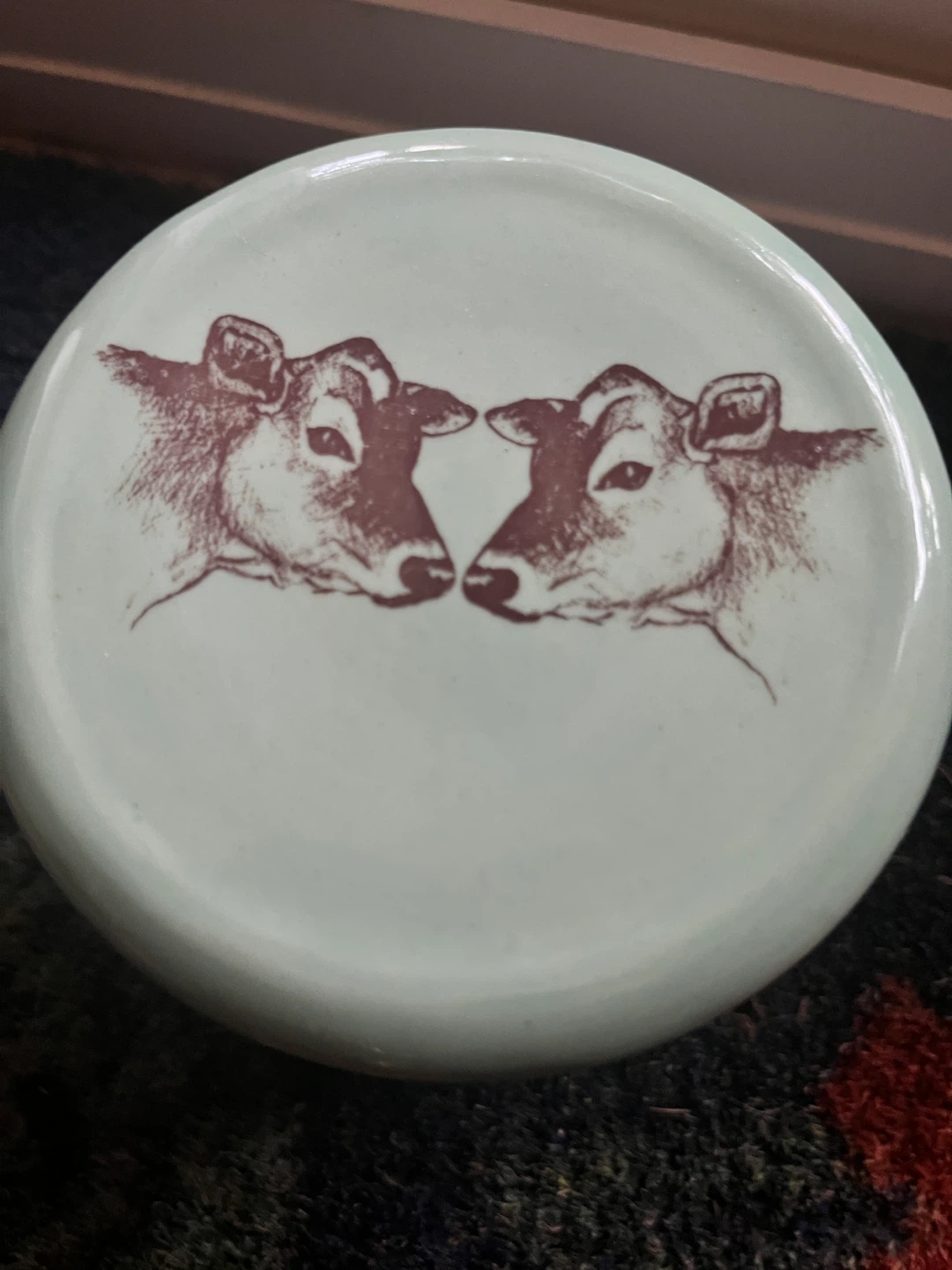 French Butter Jar with Cow Design - photo 2