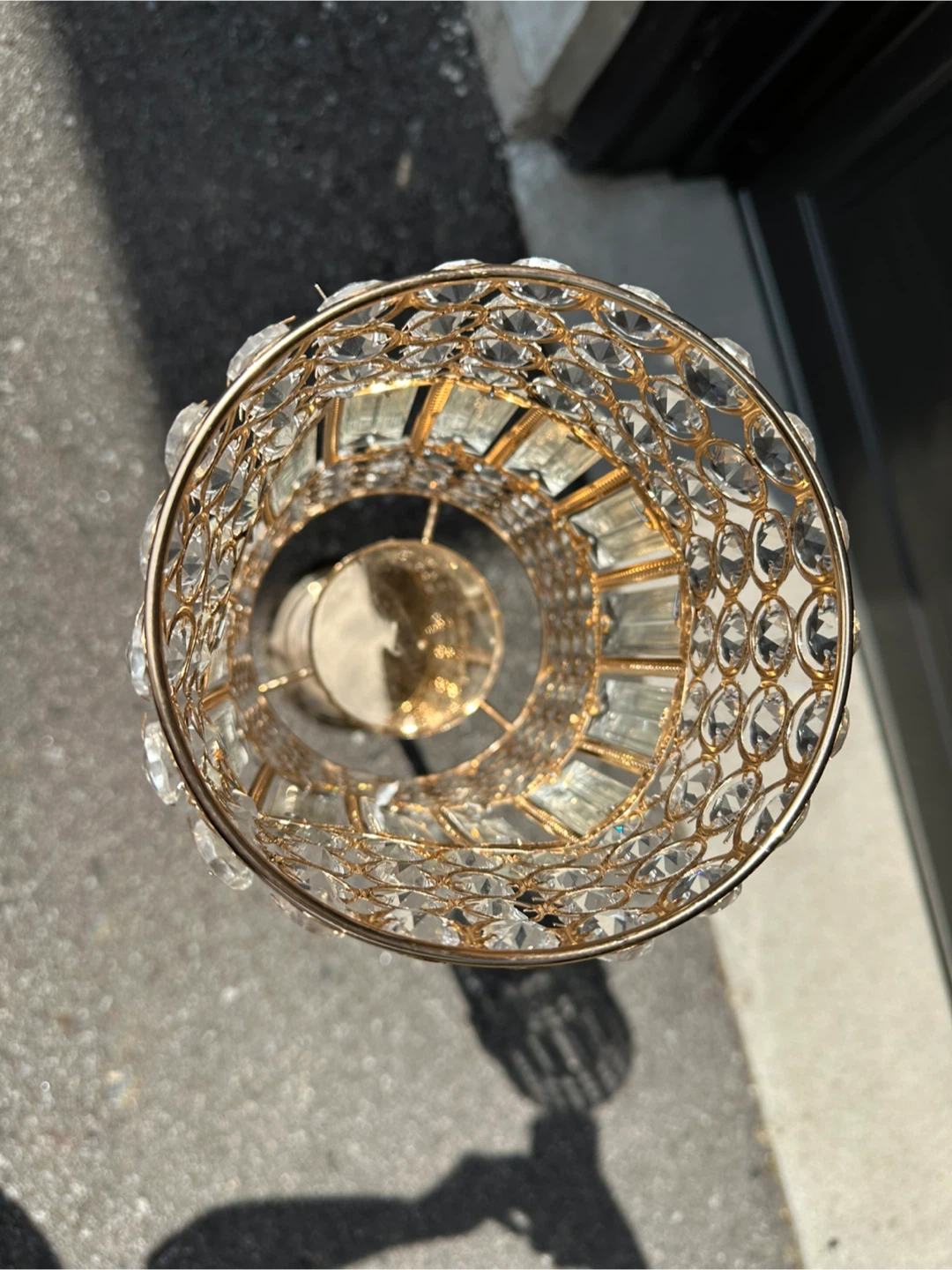 Gold Crystal Pillar Candle Holder Stand - photo 2