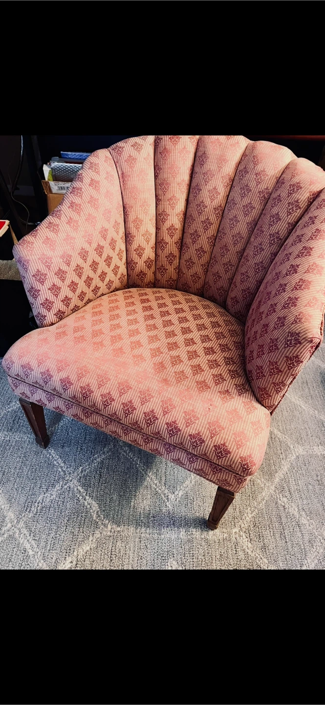 MCM Pink Scalloped back Chairs! Two chairs