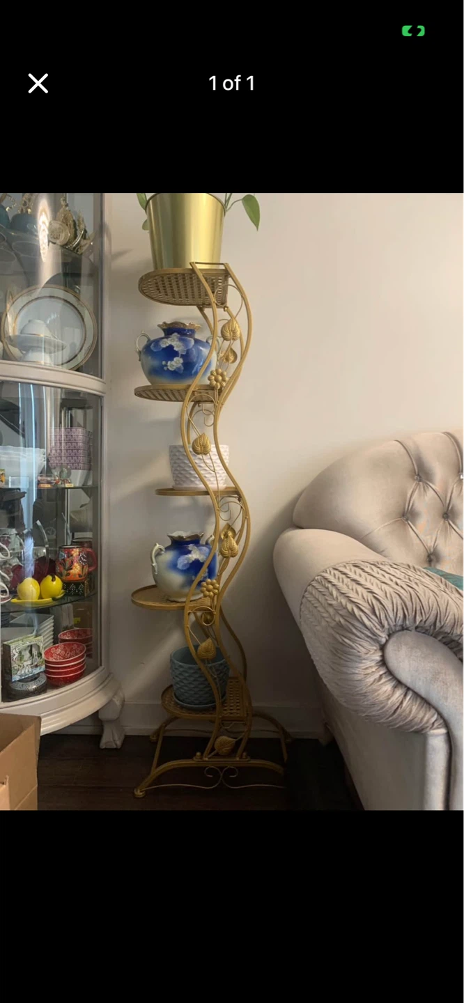 Gold Metal Tiered Plant Stand - photo 2