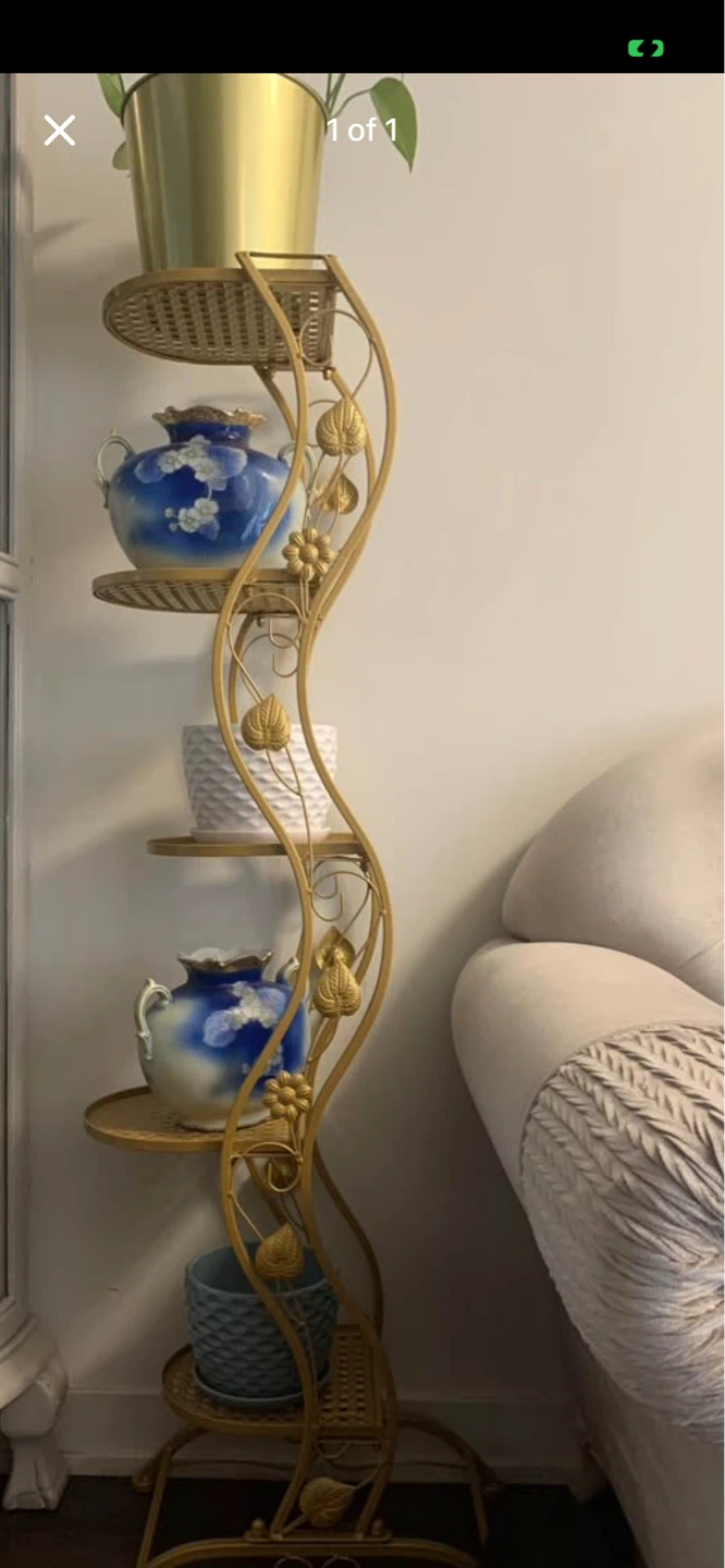Gold Metal Tiered Plant Stand