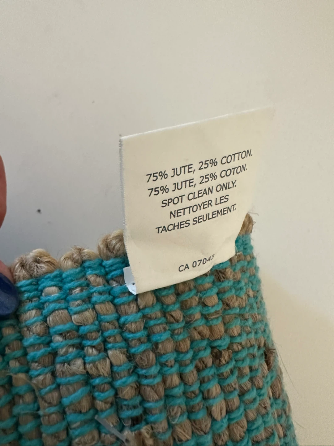 Turquoise Woven Jute and Cotton place mats Fringe - photo 3