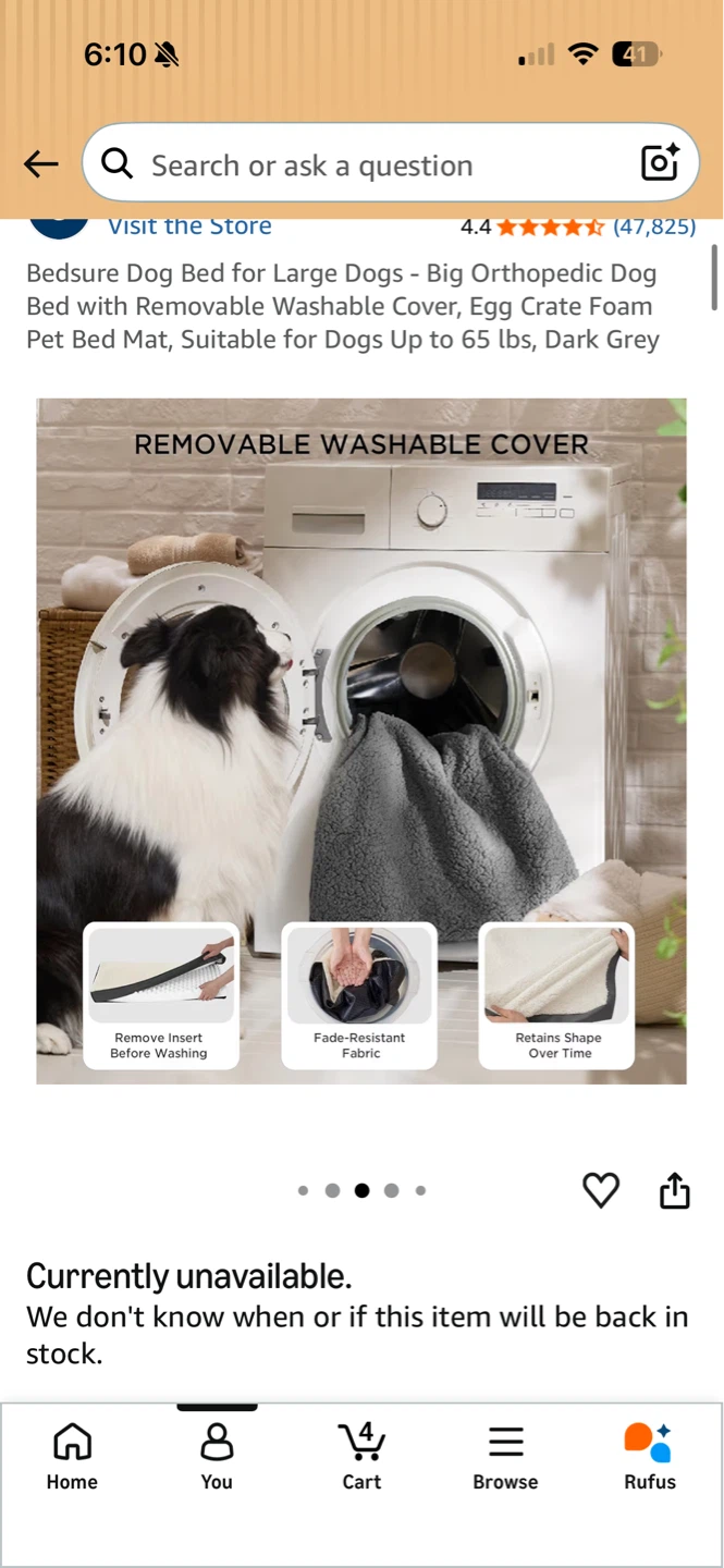 Bedsure Orthopedic Dog Bed - Dark Grey - photo 4