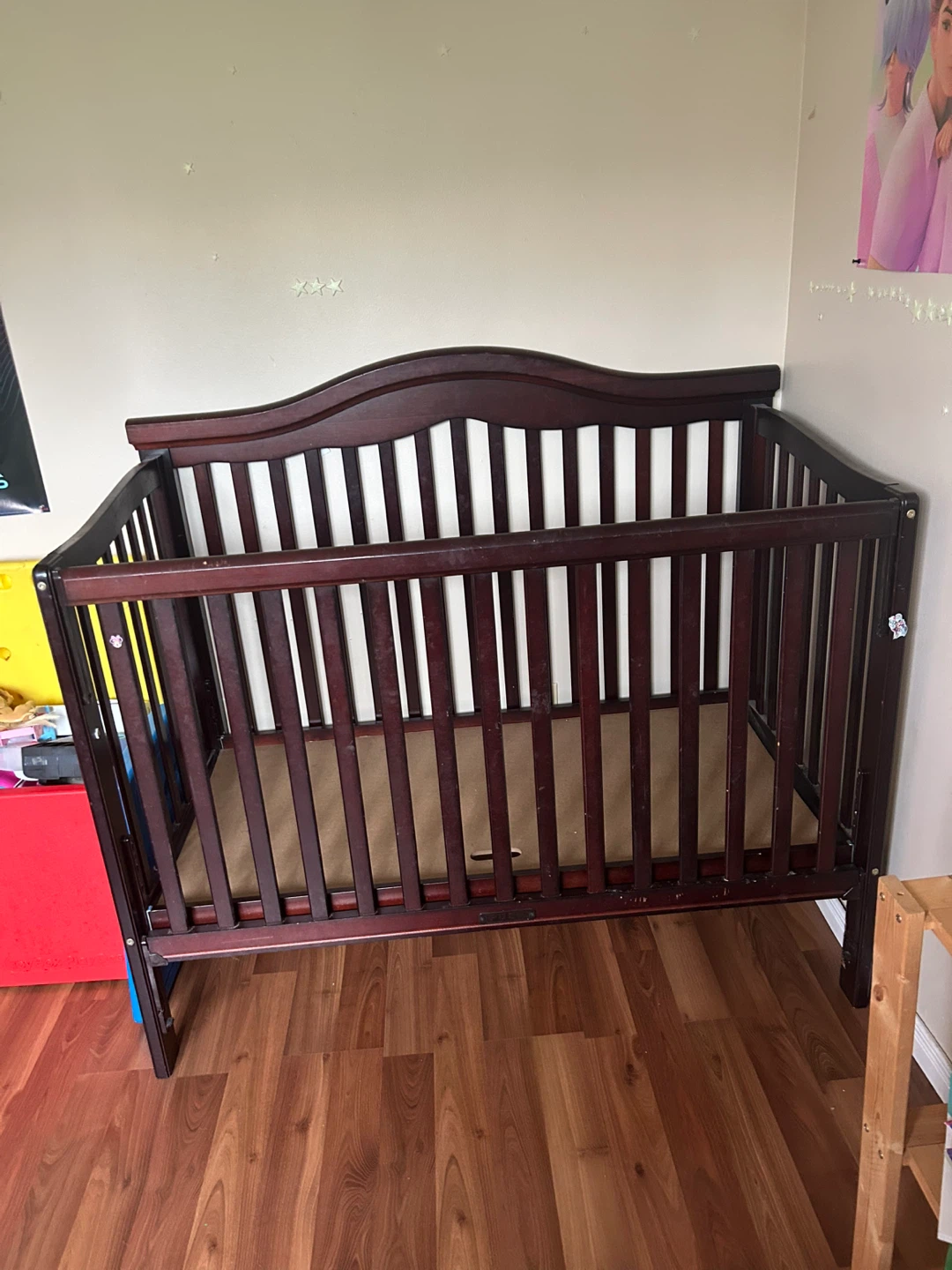Dark Brown Wooden Crib