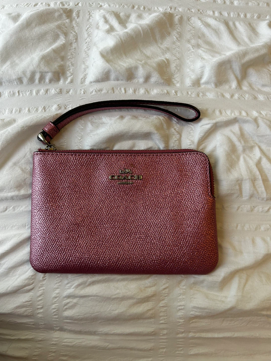 Coach Pink Metallic Wristlet