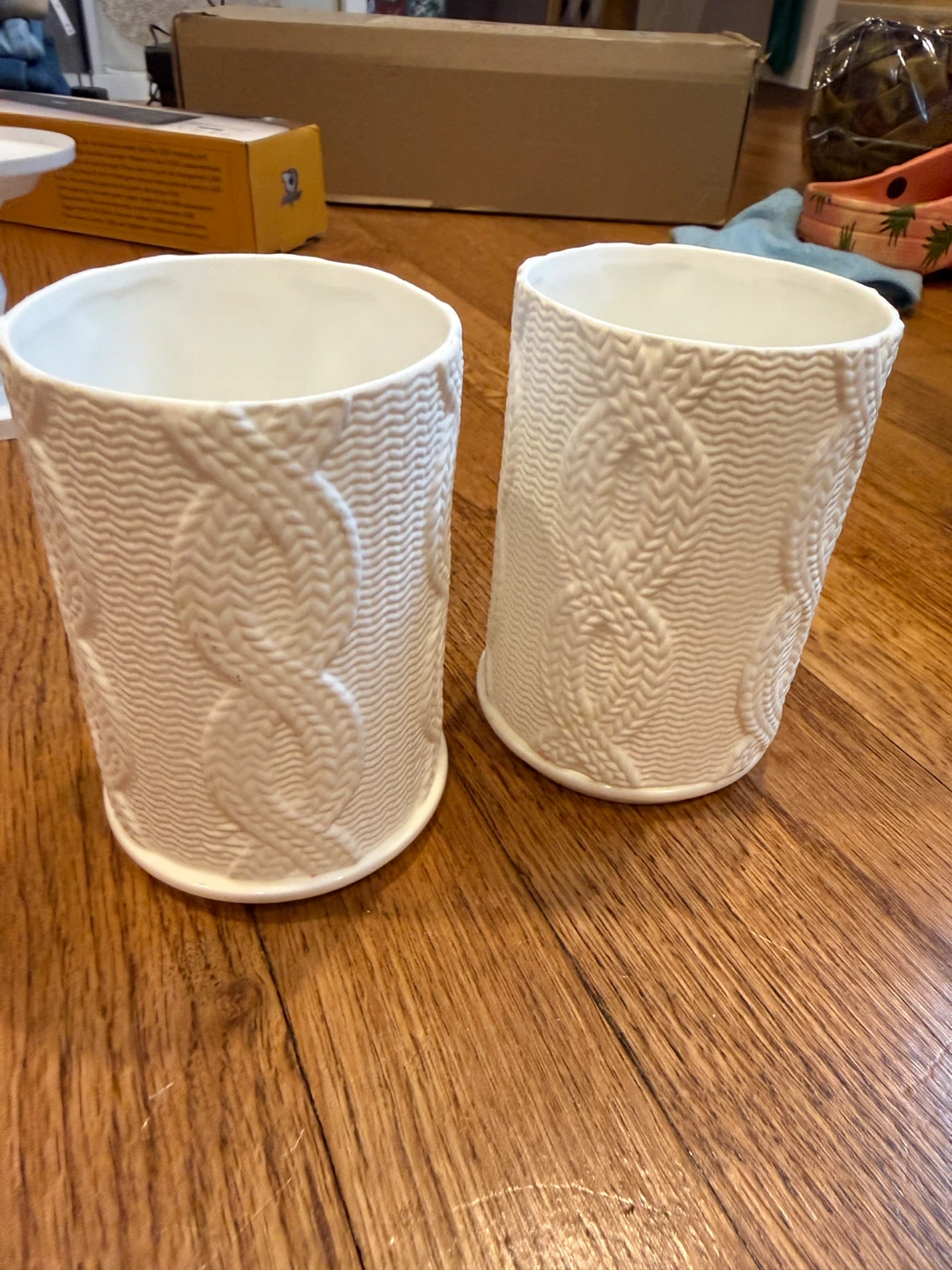 PartyLite Cable Knit Votive Holders - Set of 2