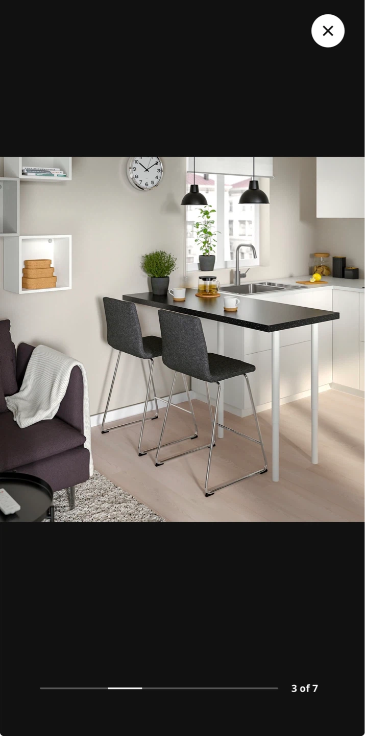IKEA LILLANAS Bar Stool Grey - photo 3