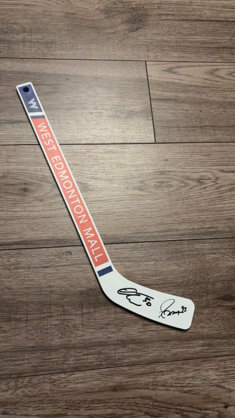 Signed Ryan nugent Hopkins and Calvin pickard mini stick