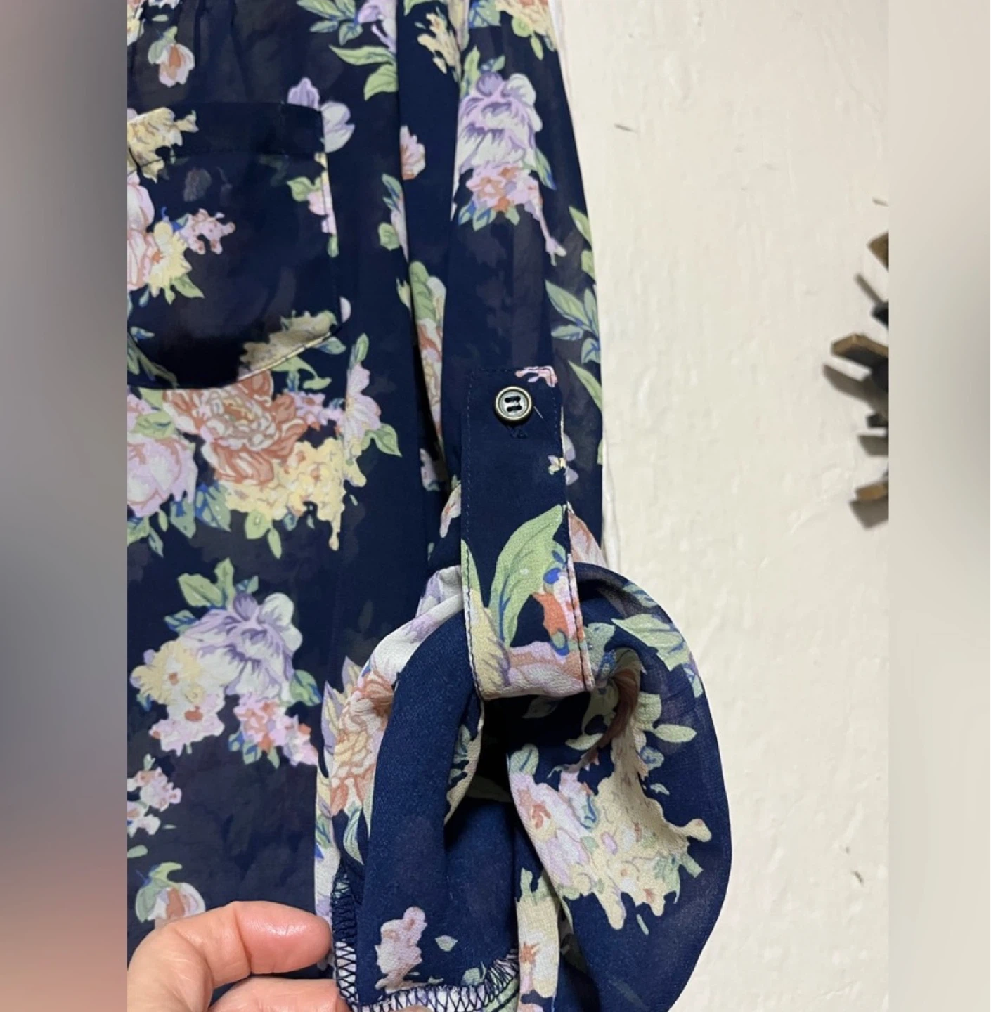 Papaya Floral Navy Blouse - Size S ⚽️ - photo 4