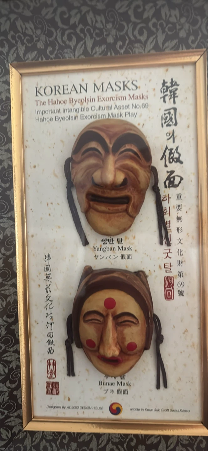 Framed Korean Hahoe Masks - photo 4