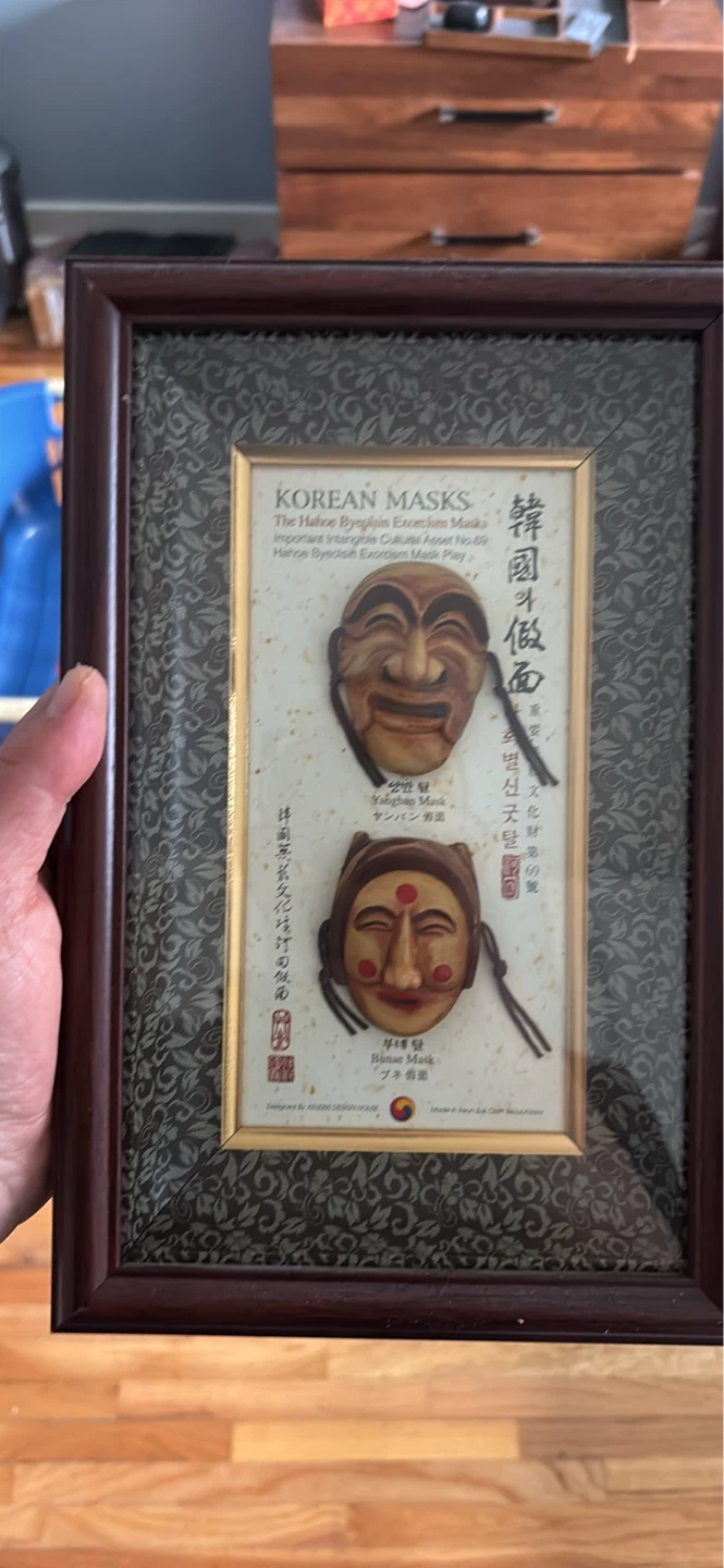 Framed Korean Hahoe Masks - photo 5