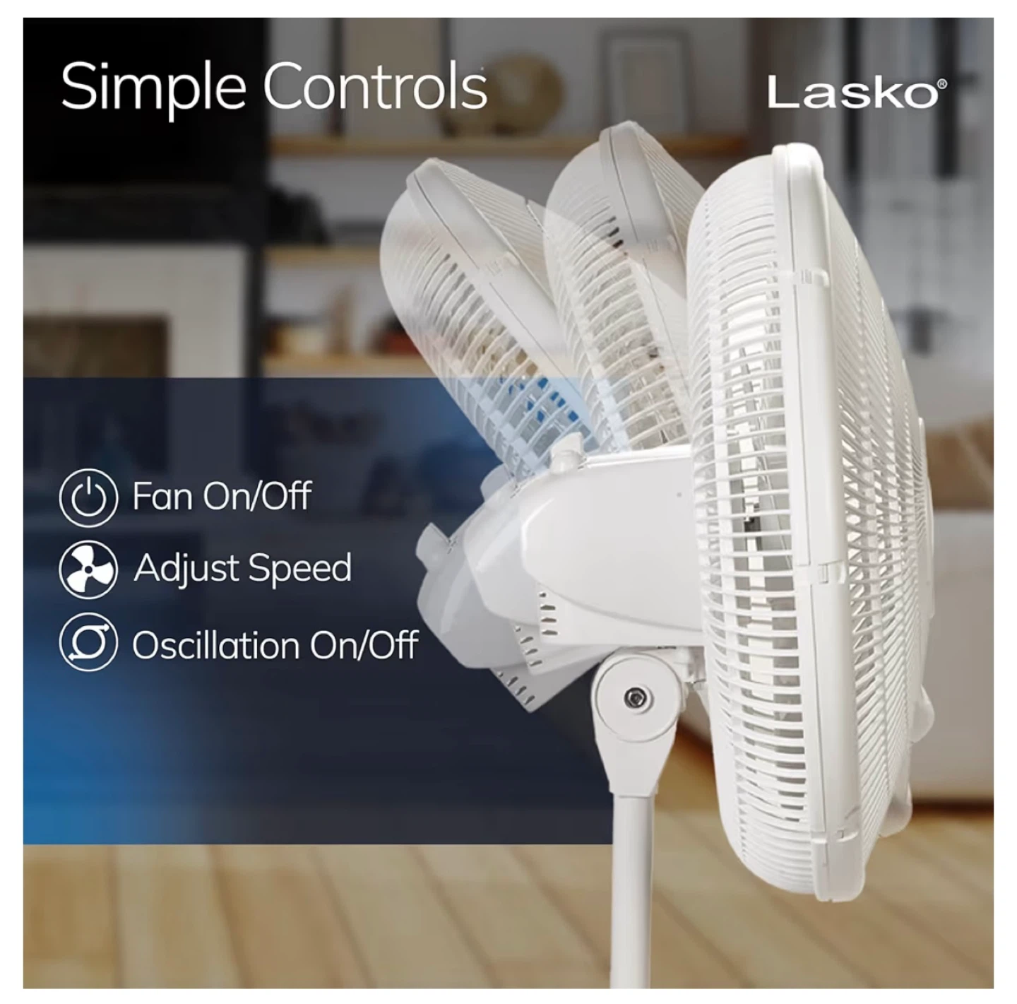 16 Inch Lasko 2520 Oscillating Stand Fan - photo 3