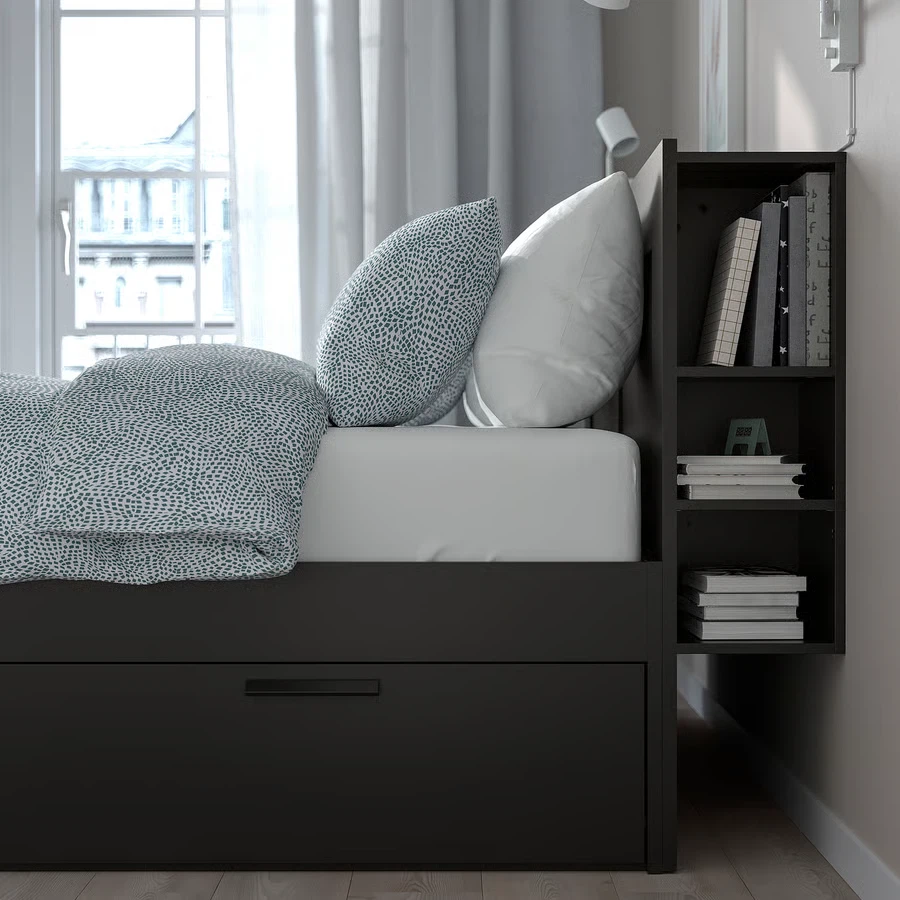 IKEA Brimnes Bed w/ mattress - Black - photo 2