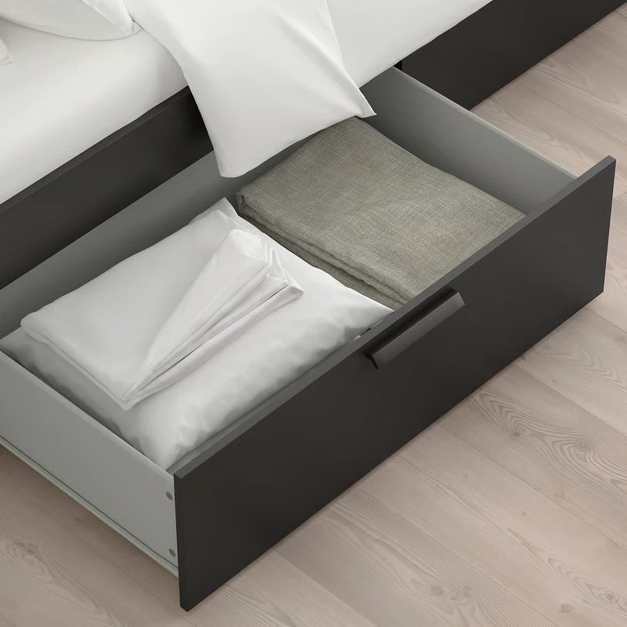IKEA Brimnes Bed w/ mattress - Black - photo 3